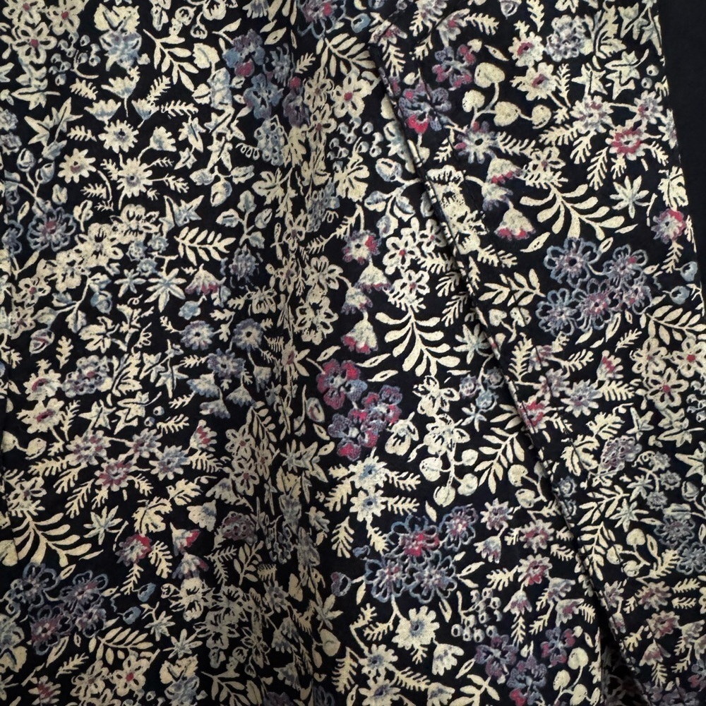 Talbots Tiny Ditsy Blue Floral Cotton Jacket Blazer Notch Collar Size 16 - Picture 3 of 12